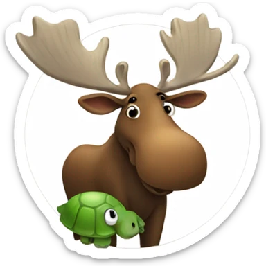 Moose loves turtle sticker