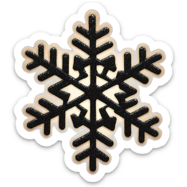 black snowflake with glitter sticker