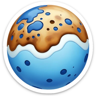 sphere globe planet, surface covered with white gas and stream sticker