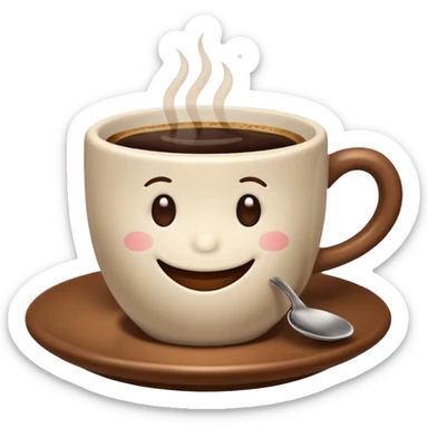 a cute cup of coffee with a smile, without the plate sticker