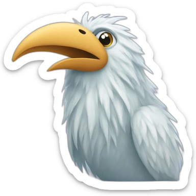 yetti bird wuth long nose sticker
