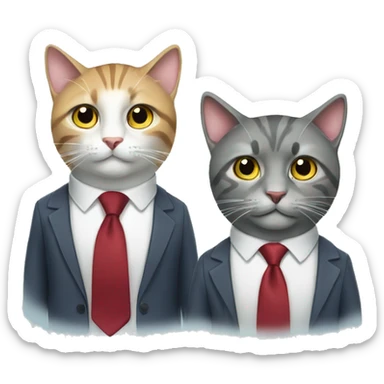two business cats in ties sticker