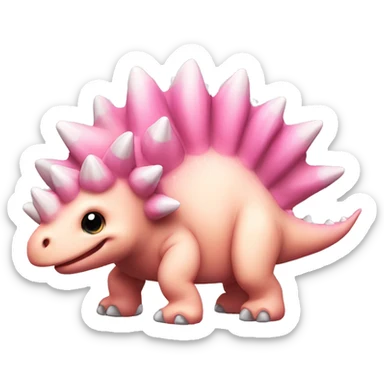 cute stegosaurus light pink sticker