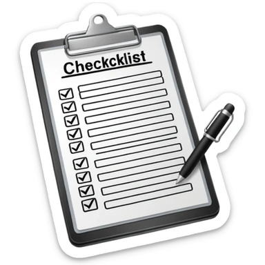 clipboard with a checklist sticker