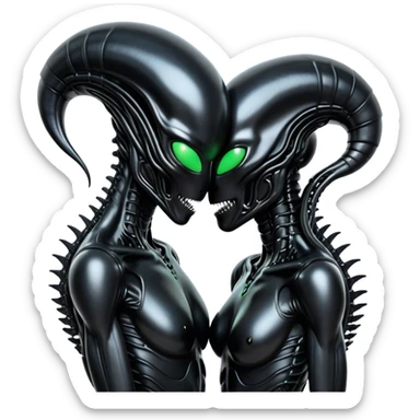 Alien Xenomorph  couple in love sticker