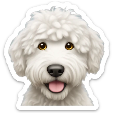 white fluffy labradoodle sticker