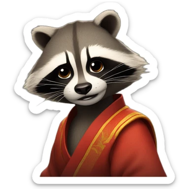 racoon kung fu sticker