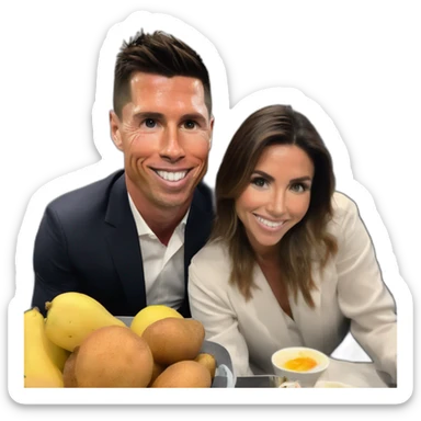 Ronaldo qui met une patate a Messi en même temps de faire une photo de lui sur snap qui envois a sa copine sticker