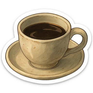 ghibli style coffee cup sticker