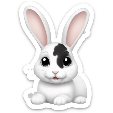 Dutch rabbit black and white cute sticker