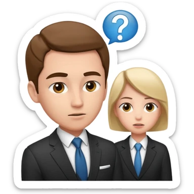 un recruteur qui pose une question à son bureau à un candidat sticker