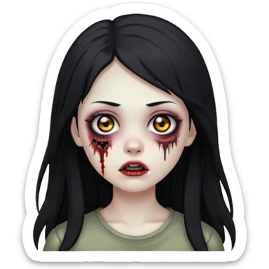 girl zombie long hair side bang sticker