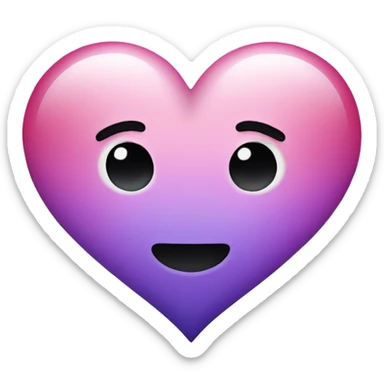 Purple and pink ombré heart sticker
