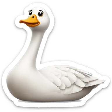Silly goose laying down  sticker
