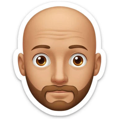 the face of a man with a small beard and bald spot sticker