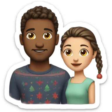 festive duo son and daughter sticker