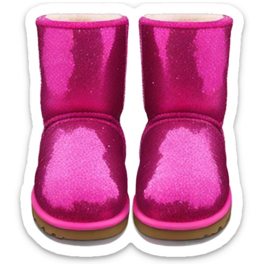 Realistic hot pink glitter and fur Ugg boots. sticker
