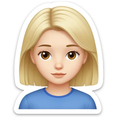 A young girl with tidy brushed hair sticker