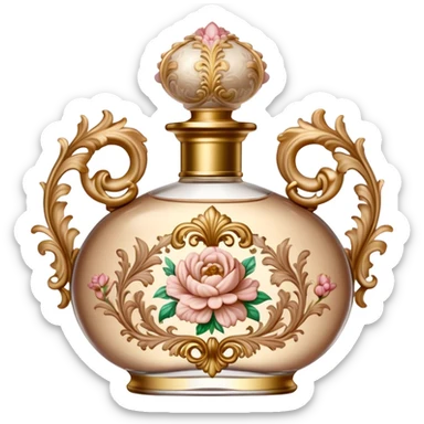 Vintage rococo perfume pale brown sticker