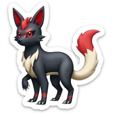 Salandit-Zorua-Umbreon-Zangoose-fusion (full body) sticker