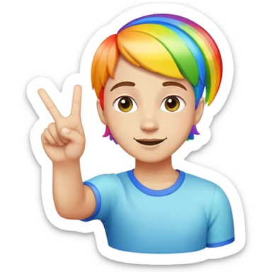 zesty hand gesture with rainbow colors, playful and expressive sticker
