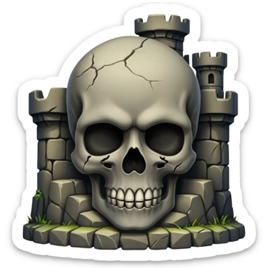 Dark Evil Skull Fortress sticker