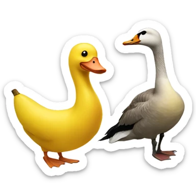 Goose and a banana sticker