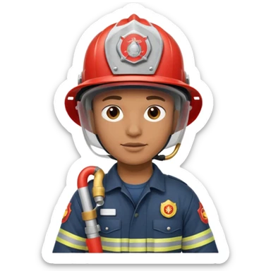 Bombeiro civil segurando mangueira sticker