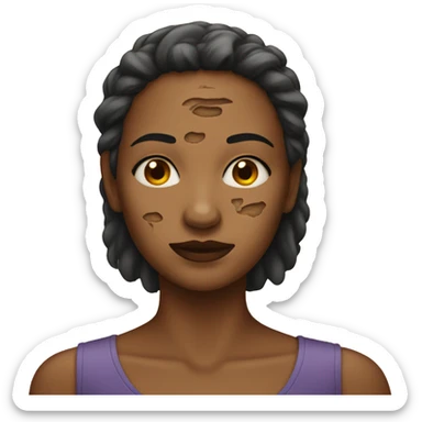 a woman with a scar on her fac sticker