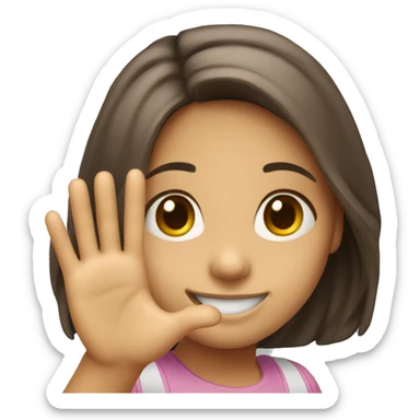This smiling girl waving hey sticker