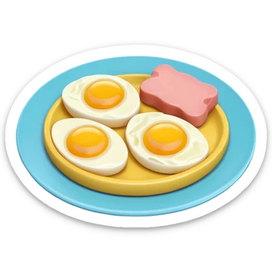 Toki Doki kawaii SPAM and eggs plate sculpture art sticker