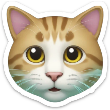 Cat-swim sticker