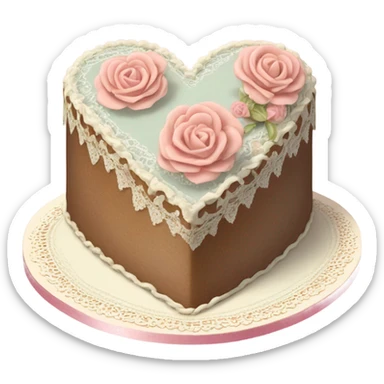 vintage valentine’s day cake sticker