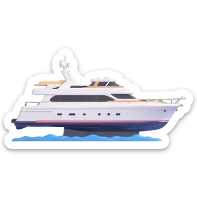 make a 70ft motor yacht facing to the right  sticker