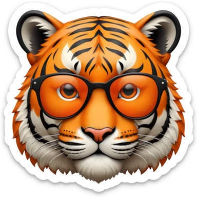 tiger face with dark sunglasses, cool expression sticker