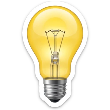 a shiny and powerfull light bulb sticker