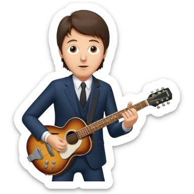 Paul McCartney playing guitar suit sticker