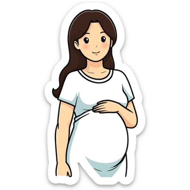 Pregnant girl brunete  sticker