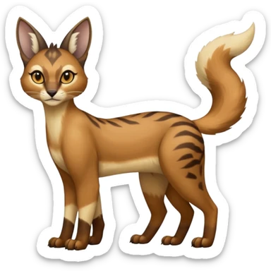 shiny glorious divine exotic cool beautiful realistic Meloetta-caracal-civet-sergal-bunny-oncilla-animal-Fakémon-hybrid-fursona (full body) sticker