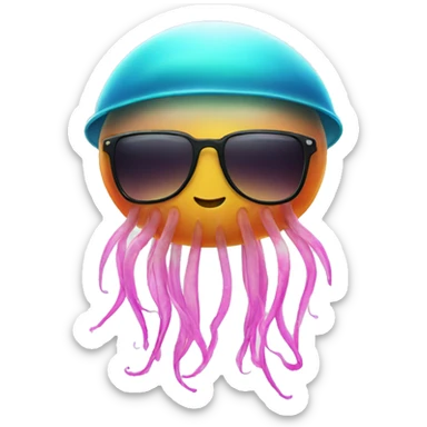 Jellyfish with sunglasses sticker