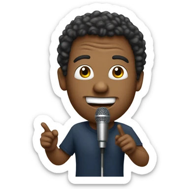 french with mic standup comedian with micro sticker