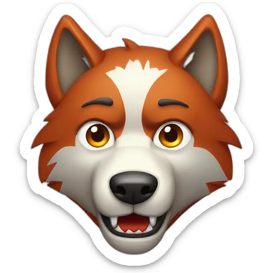 wolf-with-red-hair-furious-fang sticker