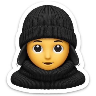 Winter Knit Hat black sticker