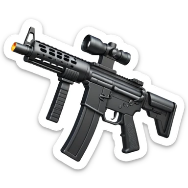 ar 15 with gun flash like its shooting sticker