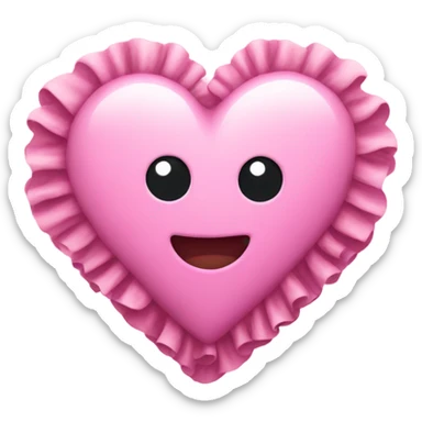 Pink frilly heart sticker