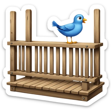 balcony made out of wood sticker