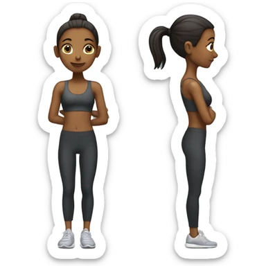 a skinny girl who is doing pilates sticker