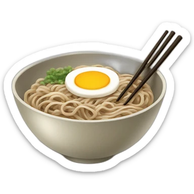 bowl of japanese buckwheat soba noodles with two chopsticks sticker