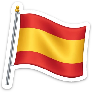 A flag with yellow on top and red on bottom sticker