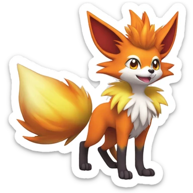  Delphox-Braixen-Fennekin-Fakemon Full body sticker